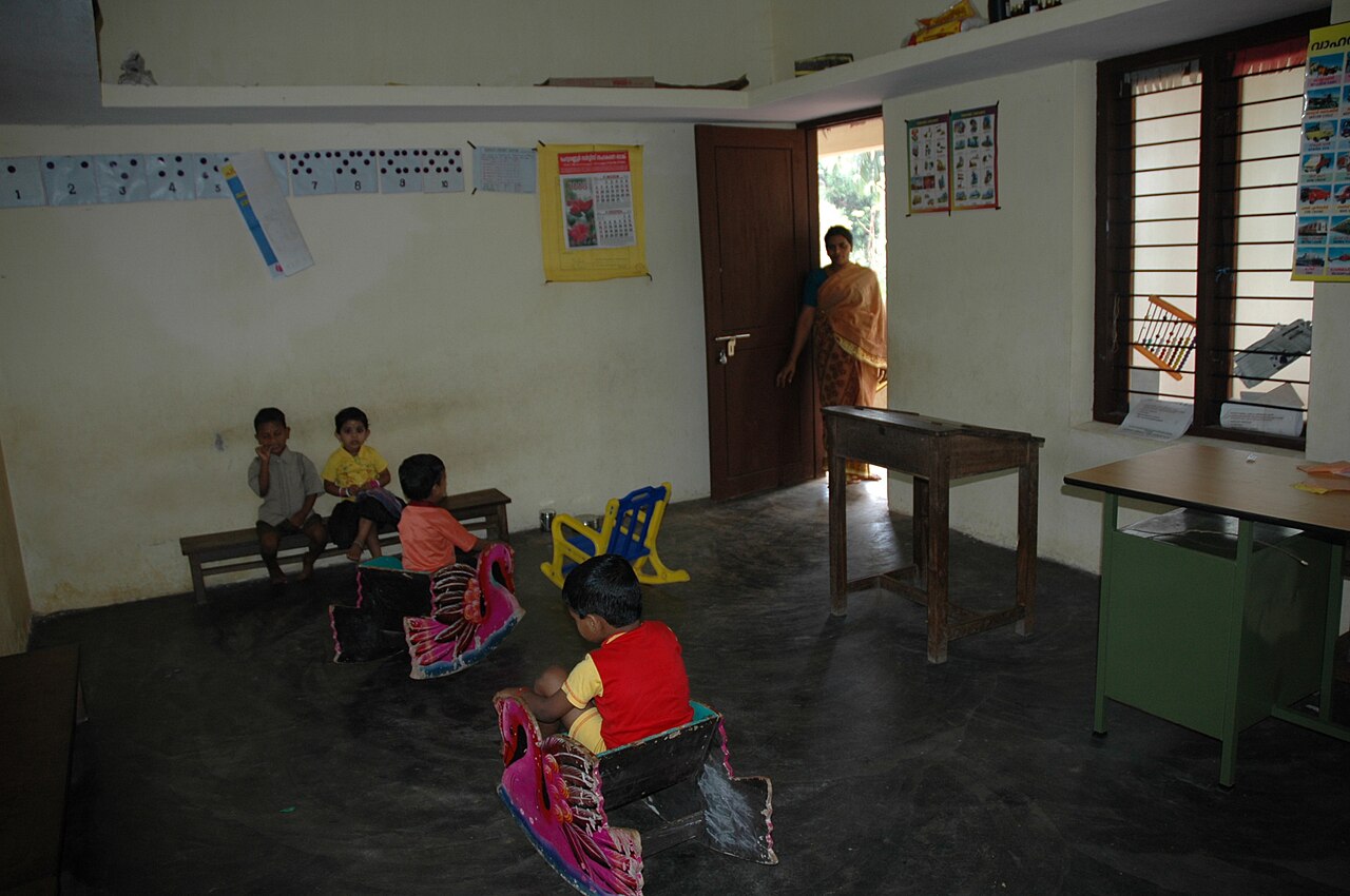 Children at an Anganwadi early learning centre